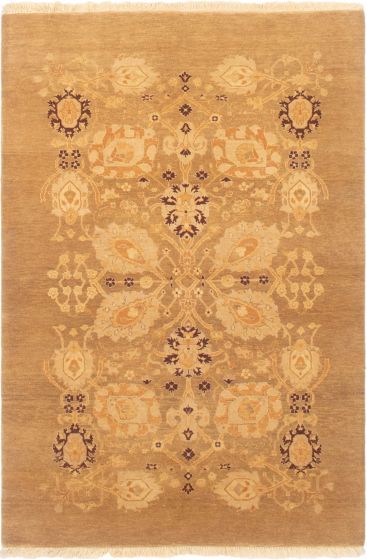 Floral  Transitional Green Area rug 3x5 Pakistani Hand-knotted 301519