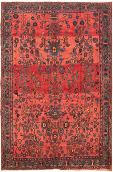 Bordered  Tribal Brown Area rug 5x8 Turkish Hand-knotted 317956
