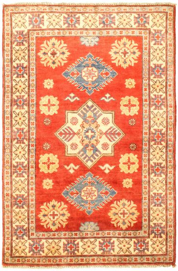 Bordered  Traditional Red Area rug 3x5 Afghan Hand-knotted 329869