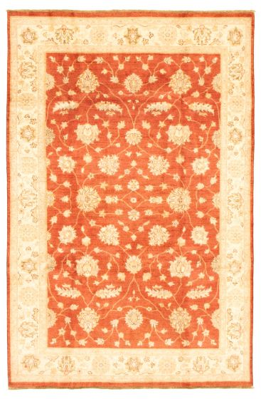 Bordered  Traditional Brown Area rug 5x8 Afghan Hand-knotted 346791