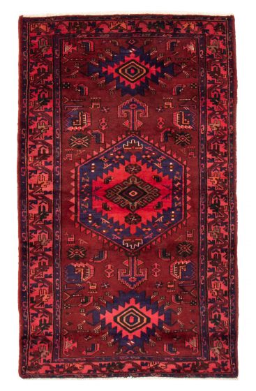 Bordered  Traditional Red Area rug 5x8 Turkish Hand-knotted 370295
