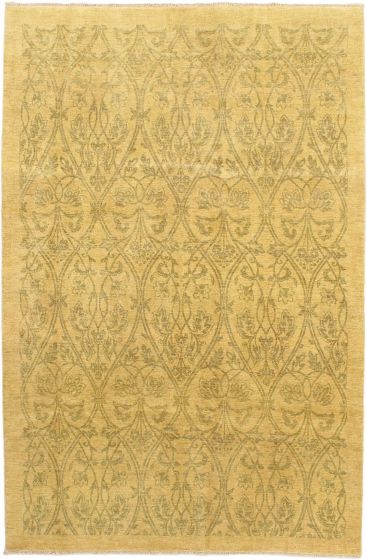 Traditional Ivory Area rug 5x8 Afghan Hand-knotted 46739