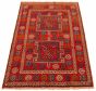 Bordered  Tribal Red Area rug 5x8 Turkish Hand-knotted 317953