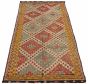 Turkish Konya 4'11" x 11'7" Flat-Weave Wool Tapestry Kilim 
