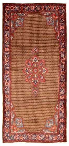 Bordered  Traditional Brown Area rug Unique Persian Hand-knotted 352227
