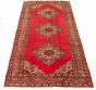 Bordered  Traditional Red Runner rug 11-ft-runner Turkish Hand-knotted 322544