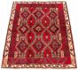 Bordered  Tribal Red Area rug 4x6 Turkish Hand-knotted 320200