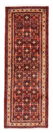Bordered  Traditional Red Runner rug 7-ft-runner Persian Hand-knotted 385091