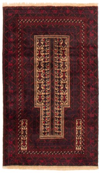 Bordered  Tribal Red Area rug 3x5 Afghan Hand-knotted 360080