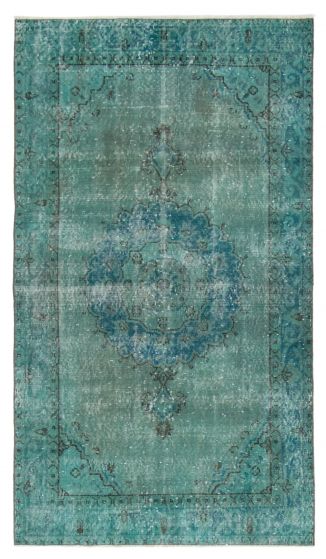 Bordered  Transitional Green Area rug 3x5 Turkish Hand-knotted 362041