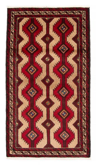 Bordered  Traditional Brown Area rug 3x5 Afghan Hand-knotted 379165