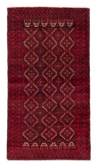 Bordered  Tribal Red Area rug 4x6 Afghan Hand-knotted 385647