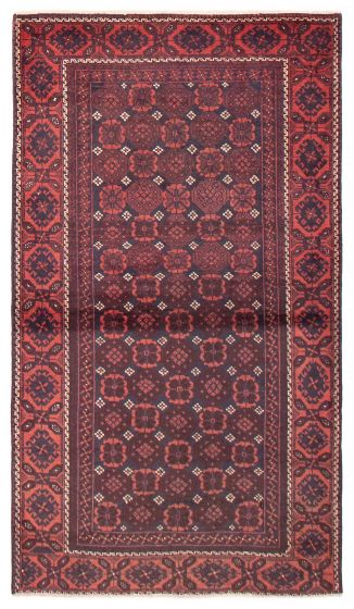 Bordered  Tribal Blue Area rug 3x5 Afghan Hand-knotted 388992
