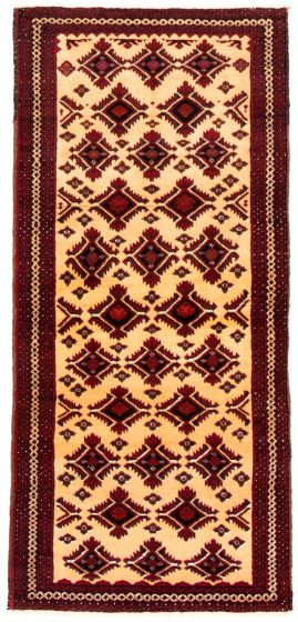 Bordered  Tribal Ivory Area rug 3x5 Afghan Hand-knotted 334171