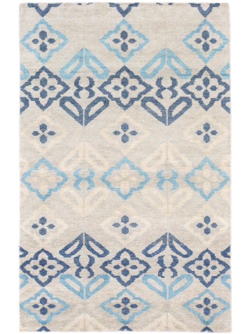 Tapis sari silk 5'1" x 7'11" en soie sari