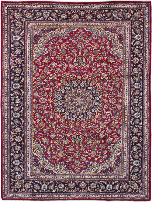 Persian Isfahan 9'6" x 12'11" Hand-knotted Wool Red Rug