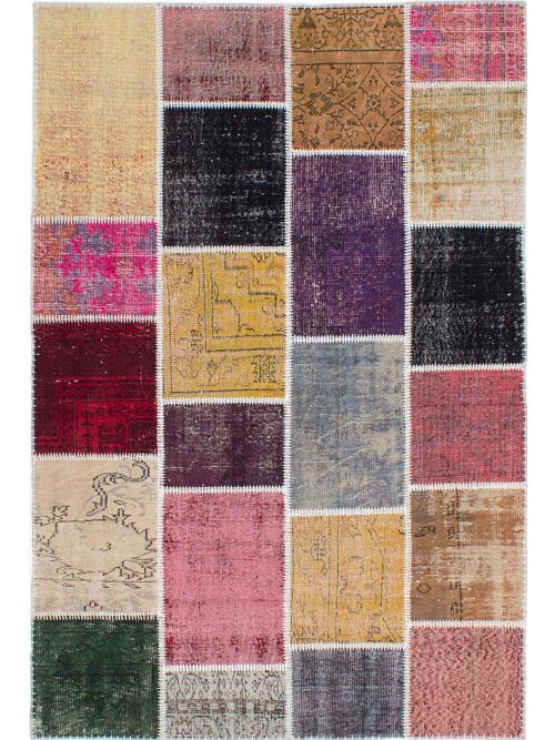 Turkish Color Transition Patchwork I Hand-knotted Wool Rug, 163 x 244 cm