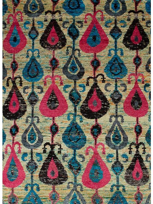 Indian Sari Silk 5'4" x 7'5" Hand-knotted Silk Rug 
