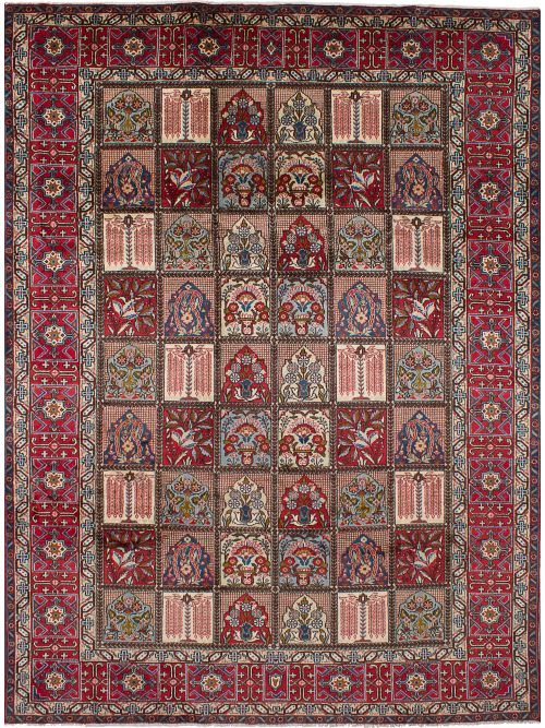 Persian Isfahan 9'2" x 12'11" Hand-knotted Wool Red Rug