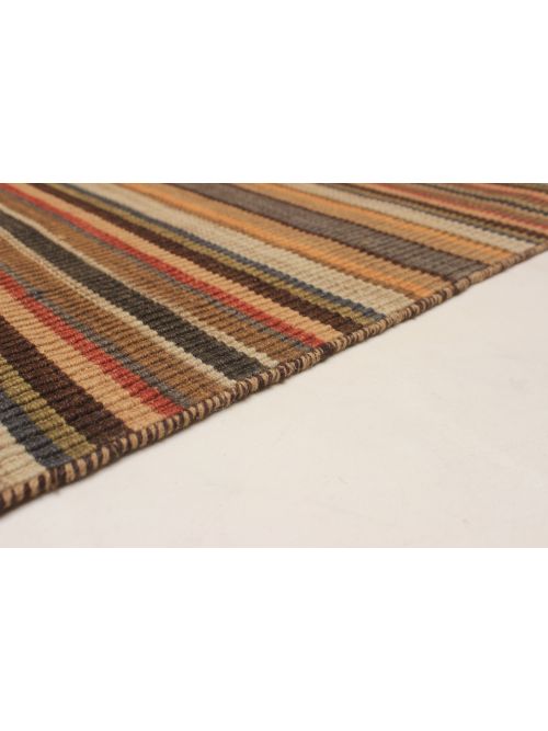 Indian Manhattan 4'7" x 6'8" Flat-Weave Wool Dhurrie 