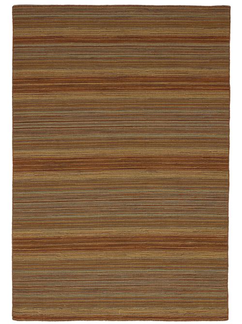Indian Manhattan 4'7" x 6'7" Flat-Weave Wool Kilim 