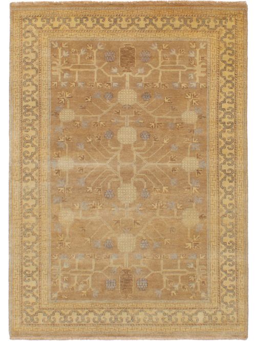 Indian Elysee Finest Ushak 4'0" x 5'9" Hand-knotted Wool Rug 