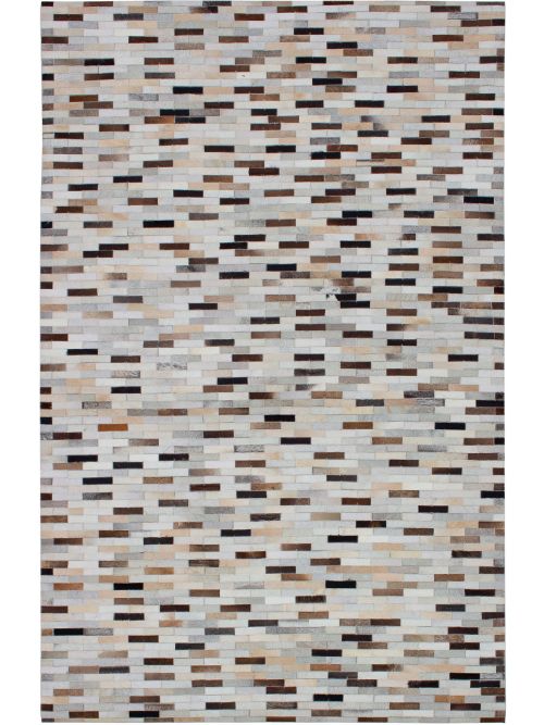 Argentina Cowhide Patchwork 5'0" x 8'0" Handmade Leather Rug 