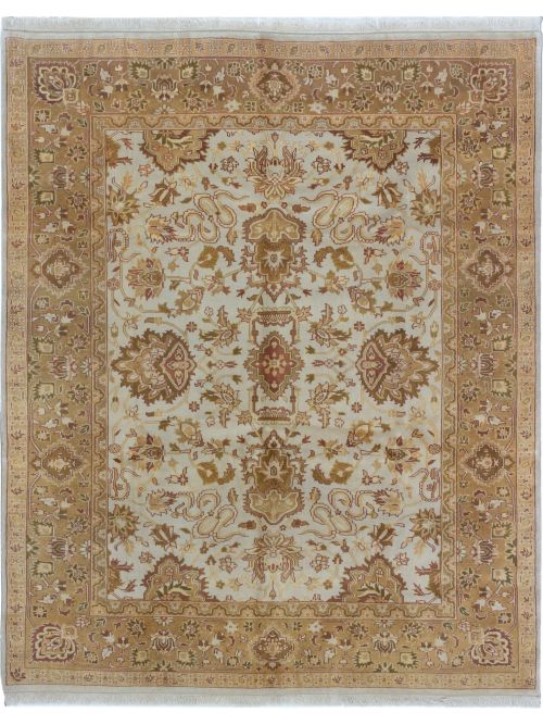 Indian Sultanabad 8'1" x 9'9" Hand-knotted Wool Rug 