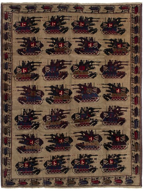 Afghan Finest Rizbaft 6'11" x 9'0" Hand-knotted Wool Rug 