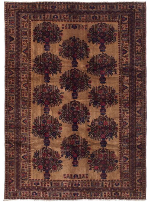 Afghan Finest Rizbaft 6'11" x 9'8" Hand-knotted Wool Rug 