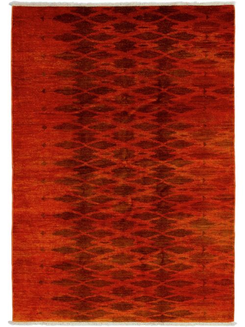 Indian Vibrance 4'11" x 7'10" Hand-knotted Wool Rug 