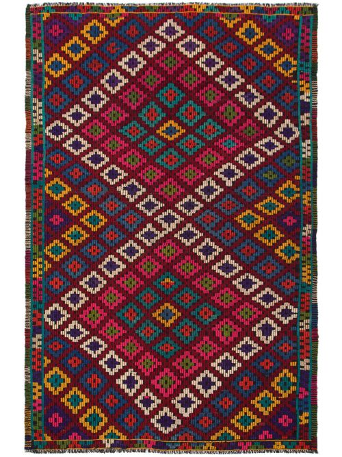 Turkish Yoruk 6'1" x 9'6" Flat-Weave Wool Tapestry Kilim 
