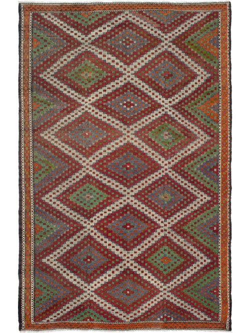 Turkish Yoruk 6'1" x 10'1" Flat-Weave Wool Tapestry Kilim 