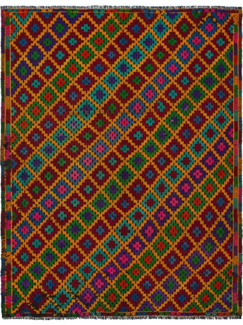 Turkish Yoruk 7'3" x 9'3" Flat-Weave Wool Tapestry Kilim 