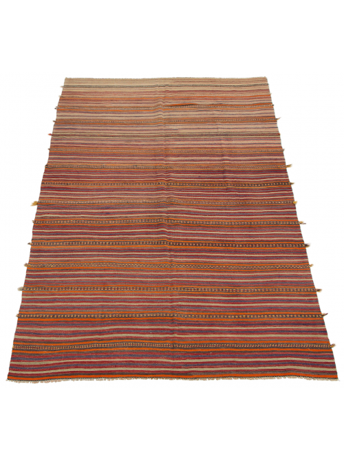 Turkish Boho 5'7" x 11'3" Flat-Weave Wool Kilim 