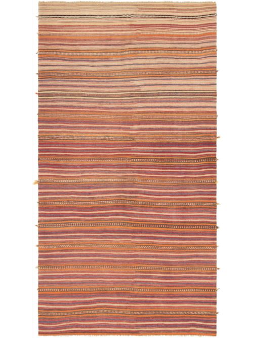 Turkish Boho 5'7" x 11'3" Flat-Weave Wool Kilim 