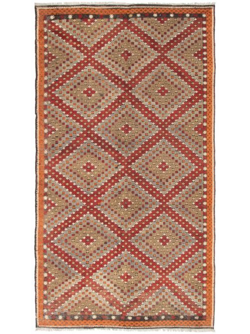 Turkish Yoruk 5'8" x 11'2" Flat-Weave Wool Tapestry Kilim 