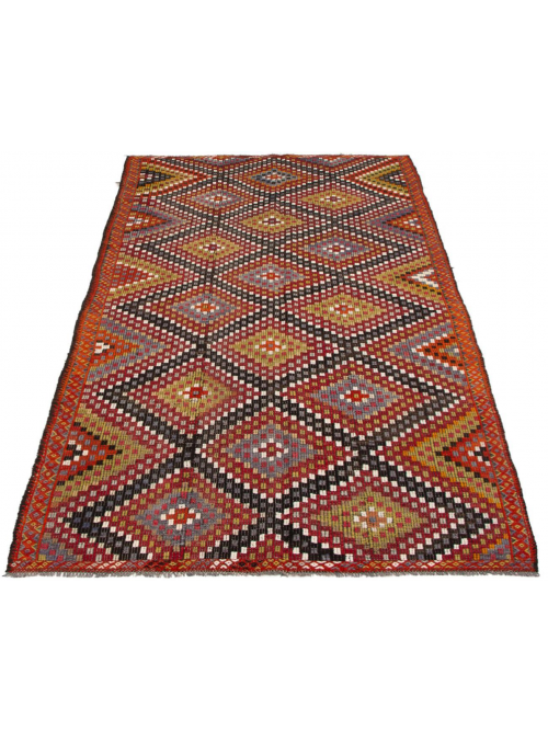 Turkish Yoruk 5'9" x 12'8" Flat-Weave Wool Tapestry Kilim 