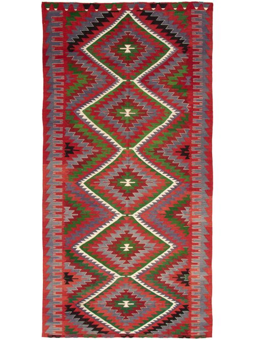 Turkish Yoruk 5'11" x 11'8" Flat-Weave Wool Kilim 