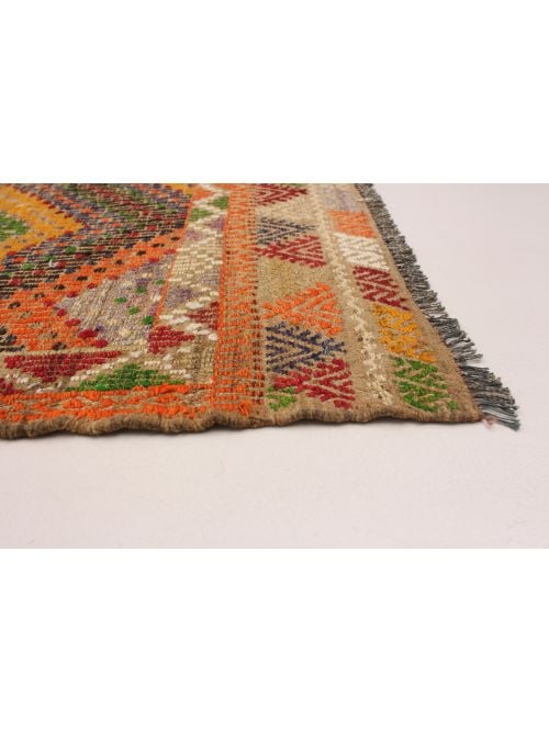 Turkish Yoruk 5'3" x 9'1" Flat-weave Wool Green Tapestry Kilim