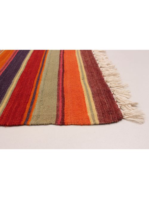 Turkish Boho 6'7" x 9'6" Flat-Weave Wool Kilim 