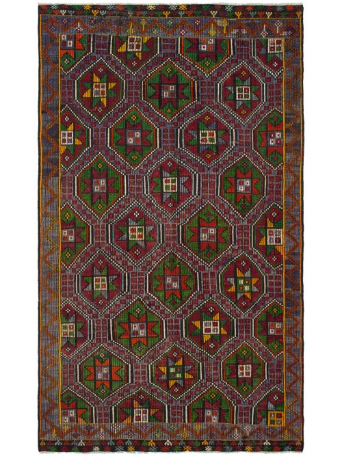 Turkish Yoruk 6'4" x 10'8" Flat-Weave Wool Tapestry Kilim 
