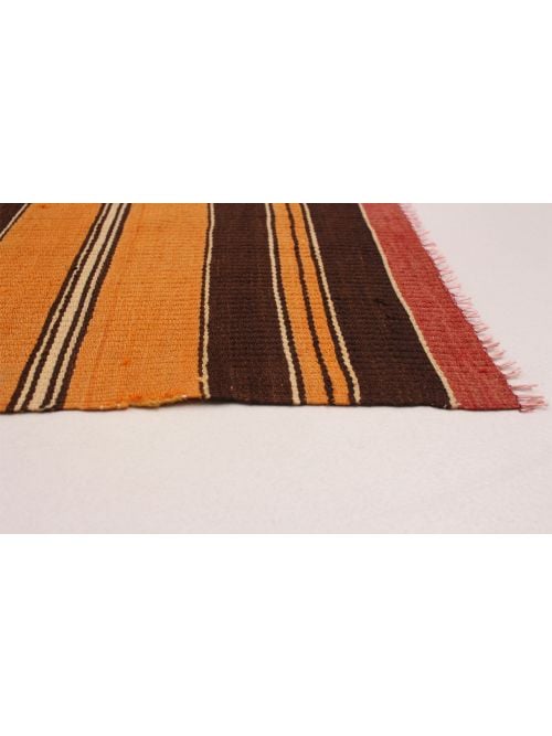 Turkish Boho 4'4" x 8'8" Flat-Weave Wool Kilim 