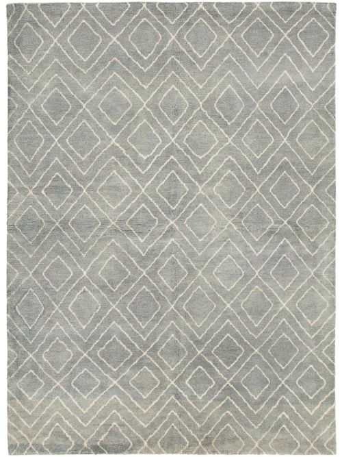 Indian Arlequin 6'10" x 9'6" Hand-knotted Wool Rug 