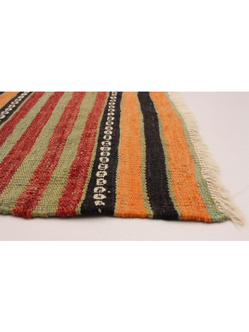 Turkish Boho 4'11" x 10'1" Flat-Weave Wool Kilim 