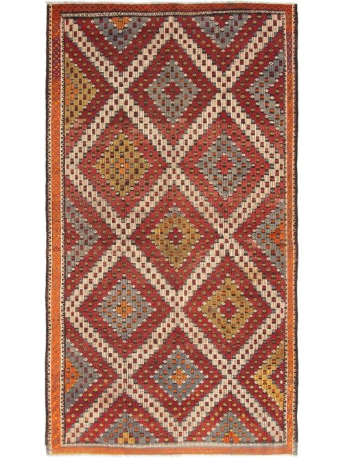 Turkish Yoruk 6'4" x 11'6" Flat-Weave Wool Tapestry Kilim 
