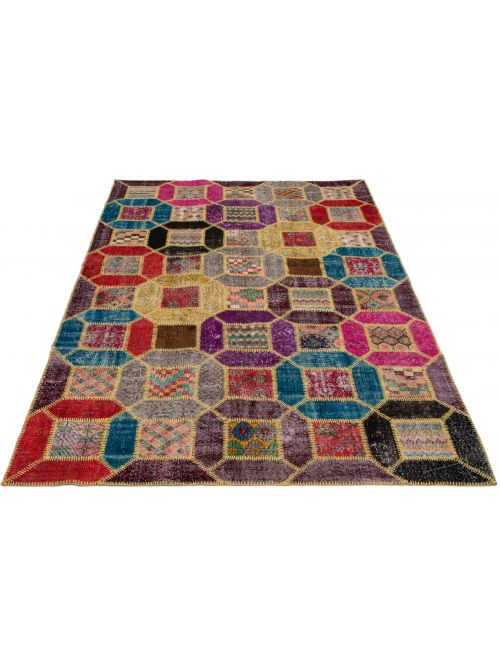 Tapis vif et coloré patchwork 6'11" x 10'6" en laine