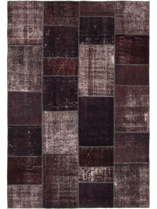 Turkish Color Transition Patchwork 6'9" x 9'11" Hand-knotted Wool Rug 