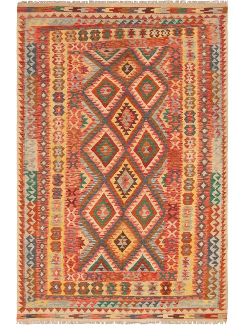 Turkish Kashkoli FW 6'7" x 9'11" Flat-Weave Wool Kilim 