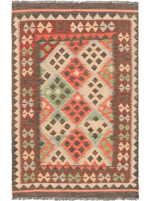 Turkish Kashkoli 3'4" x 5'2" Flat-Weave Wool Kilim 